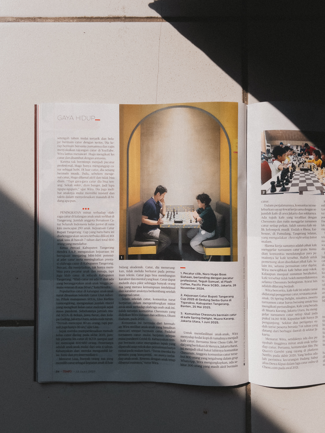 Tempo feature showing Naro playing chess